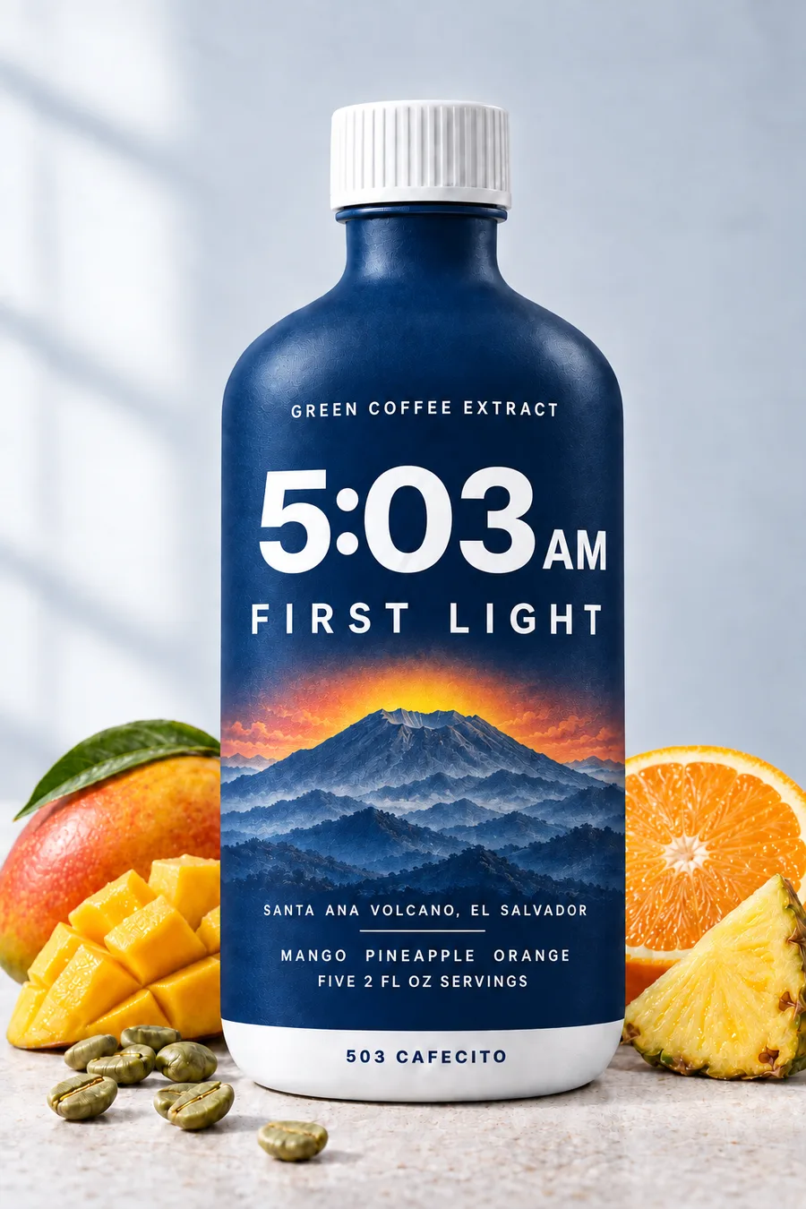 First Light bottle with numbered callouts